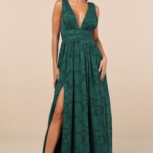 Lulus Sweet Sophistication Green Burnout Floral Maxi Dress - Size XL